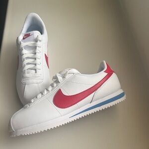 Nike Men’s White and Red Cortez Sneakers